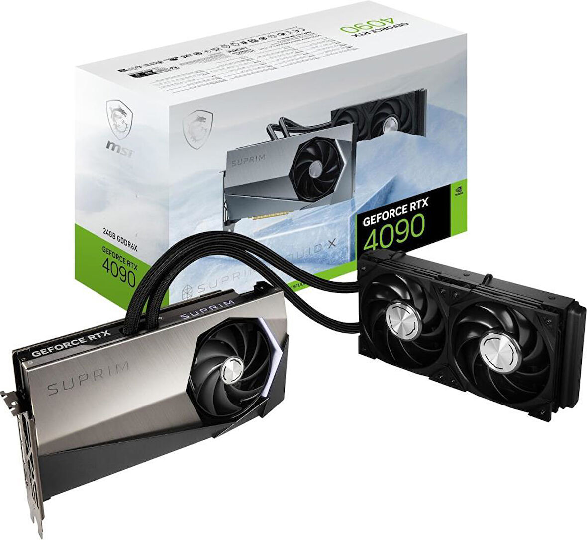 MSI VGA GEFORCE RTX 4090 SUPRIM LIQUID X 24G RTX4090 24GB GDDR6X 384B DX12 PCIE 4.0 X16 (3XDP 1XHDMI) Ekran Kartı