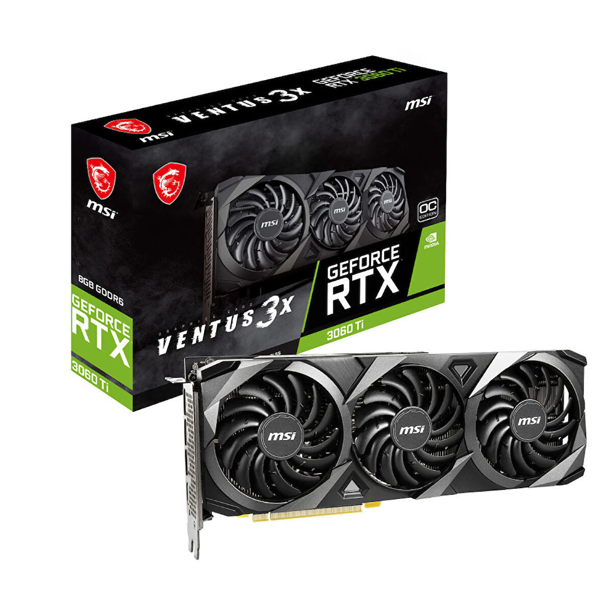 MSI GEFORCE RTX 3060 TI VENTUS 3X 8G OC RTX3060TI 8GB GDDR6X 256B Gaming Ekran Kartı