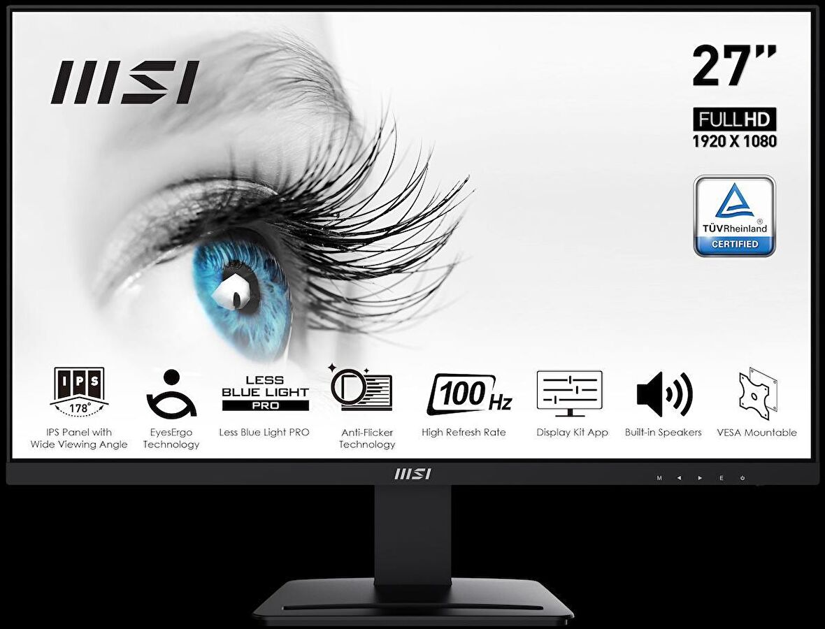 27 MSI PRO MP273A 1920x1080 (FHD) FLAT IPS 100HZ ANTI-GLARE MONITOR
