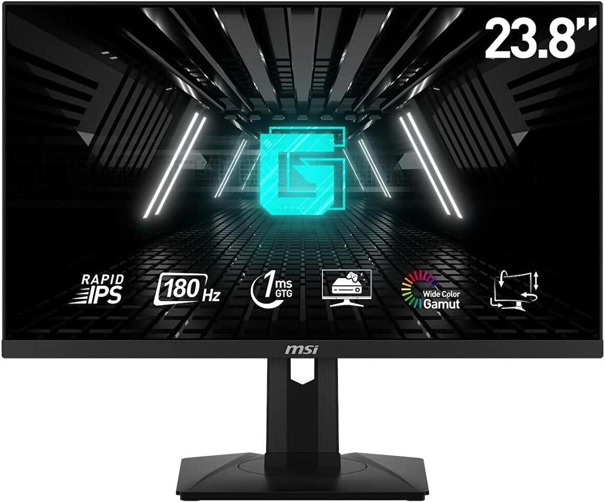 OUTLET MSI 23.8" G244PF E2 1920x1080 (FHD) 16:9 FLAT RAPID IPS 180HZ 1MS ADAPTIVE-SYNC PIVOT GAMING MONITOR