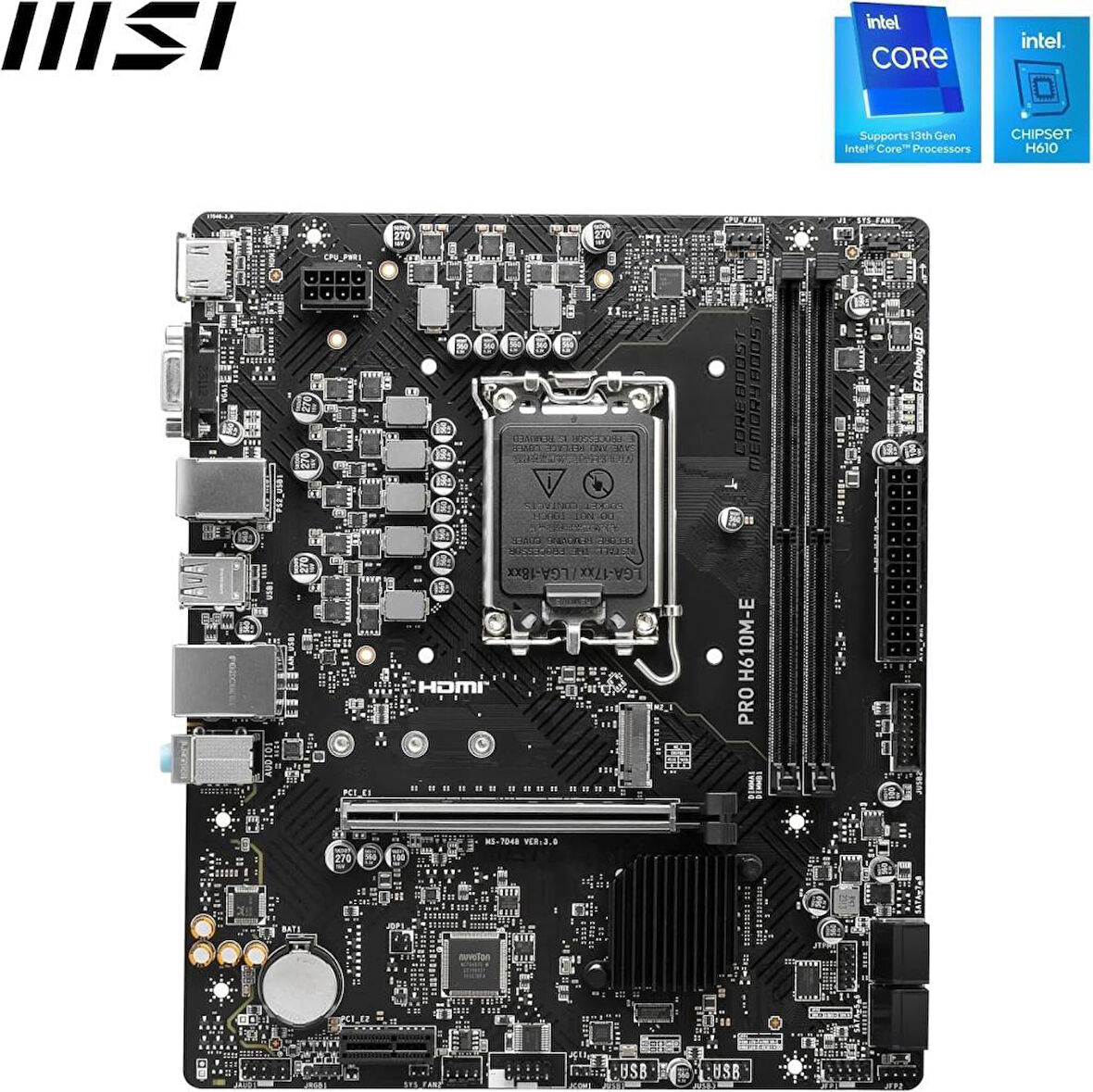 MSI Pro H610M-E Intel LGA1700 DDR5 Micro ATX Anakart Outlet