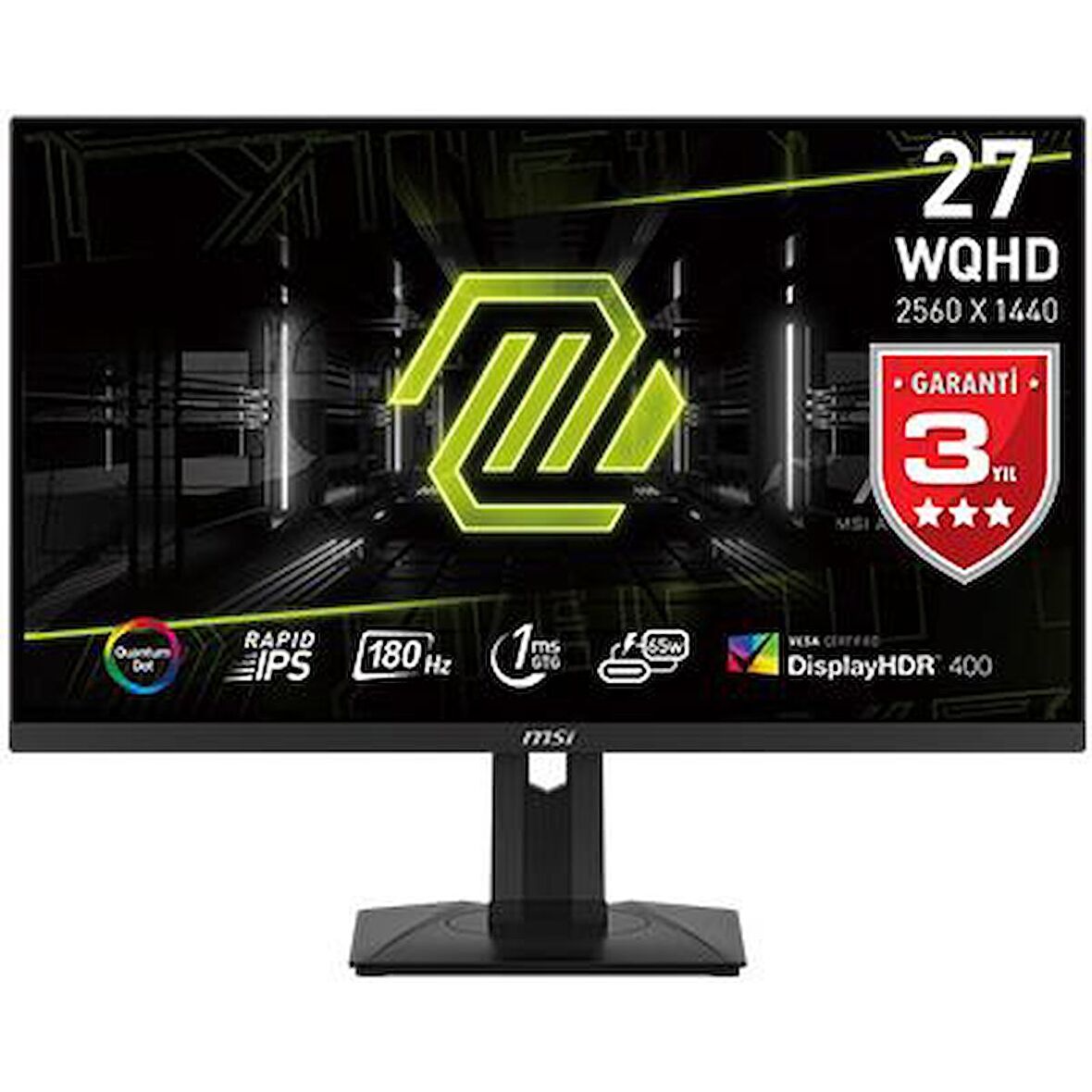 MSI 27" MAG 274QRF QD E2 2560x1440 (WQHD) 16:9 FLAT RAPID IPS 180HZ 1MS FREESYNC PREMIUM GAMING