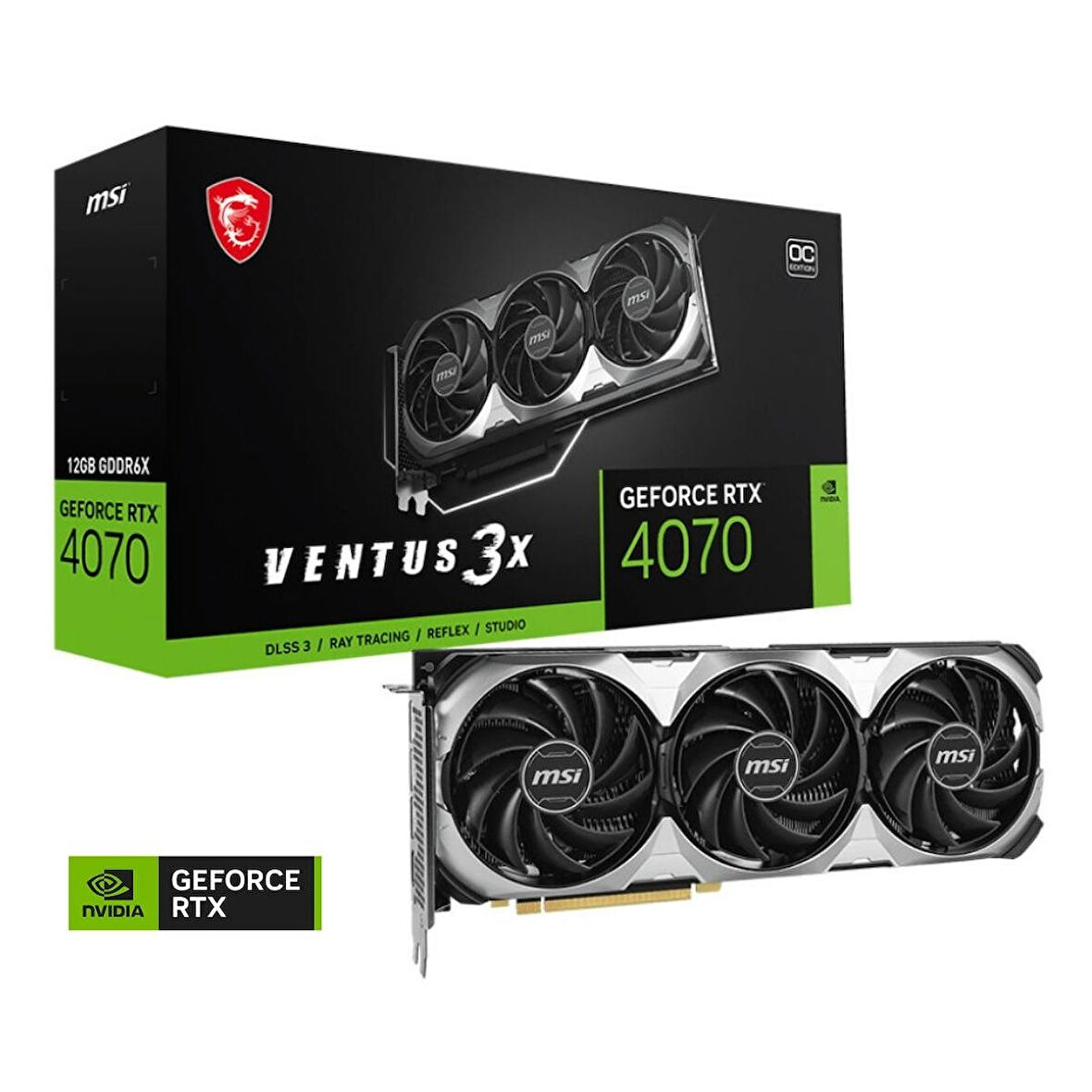 MSI GeForce RTX 4070 Ventus  3X E 12G OC 12GB GDDR6X 192Bit DX12 Gaming (Oyuncu) Ekran Kartı