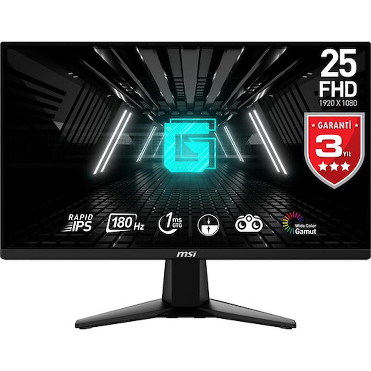 MSI 24.5 G255F 1920x1080 (FHD) 16:9 FLAT RAPID IPS 180HZ 1MS FREESYNC GAMING MONITOR