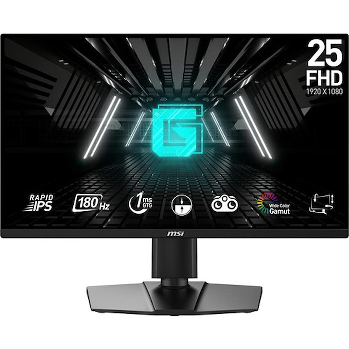 MSI 24.5" G255PF E2 1920X1080 (Fhd) 16:9 Flat Rapıd IPS 180HZ 1ms Adaptıve-Sync Pıvot Gamıng Monıtor