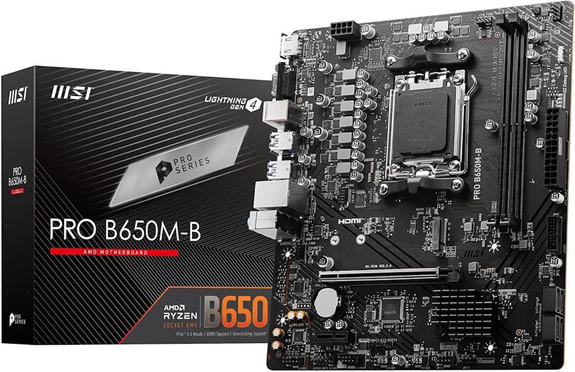 MSI Pro B650M-B AMD AM5 DDR5 Micro ATX Anakart - Teşhir