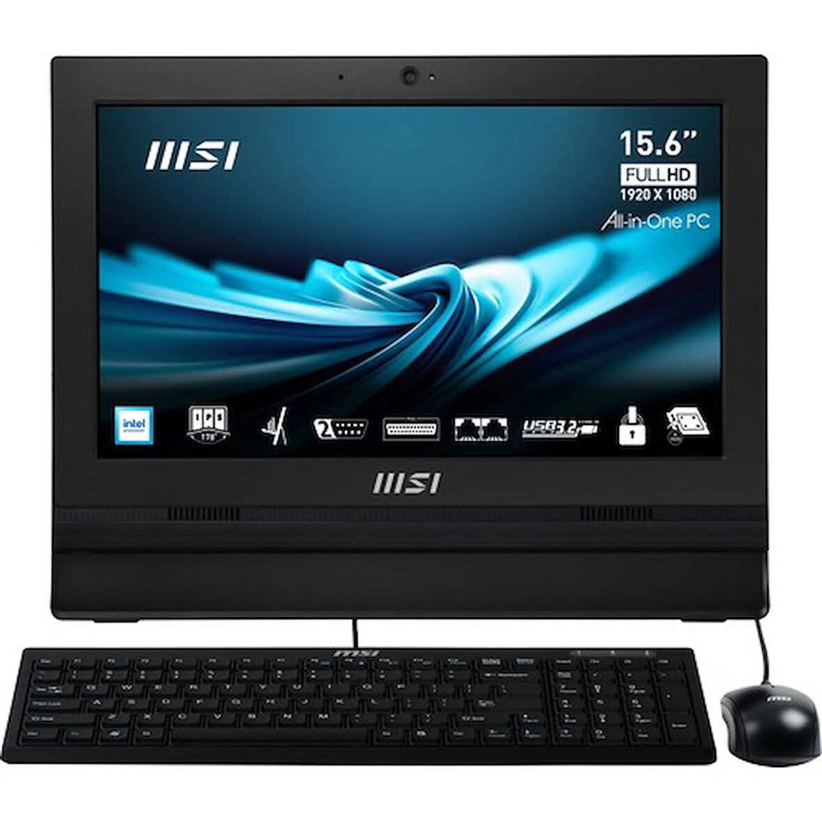 MSI PRO AP162T ADL-002XTR 15.6 1366x768 (HD) DOKUNMATIK CELERON N100 4GB DDR4 128GB SSD DOS SIYAH AIO PC