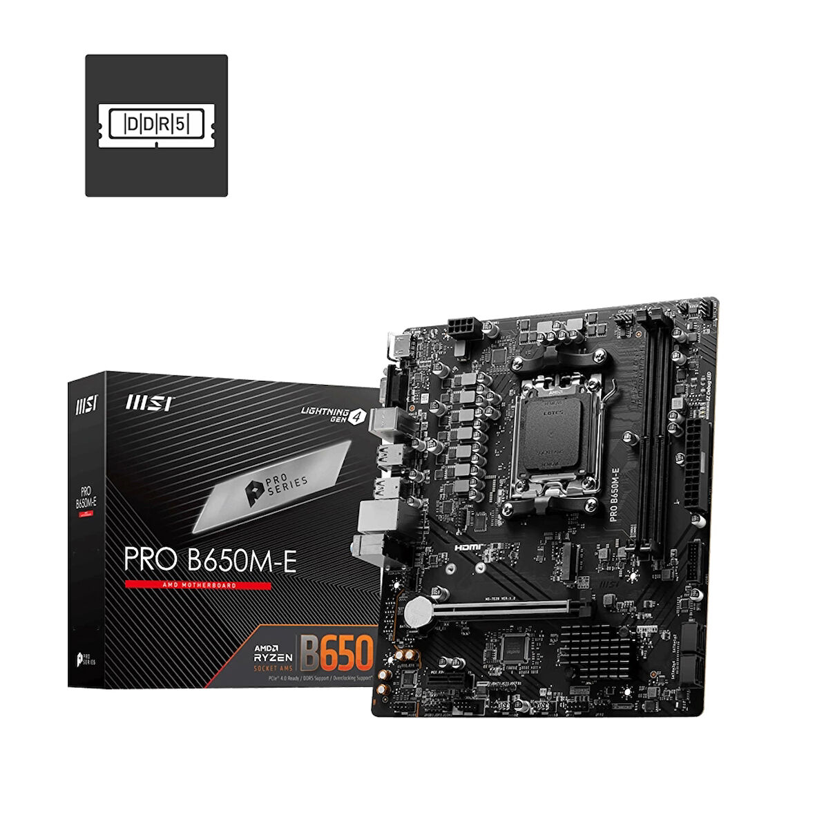 MSI PRO B650M-E DDR5 6800MHz (OC) M.2 AM5 mATX Anakart