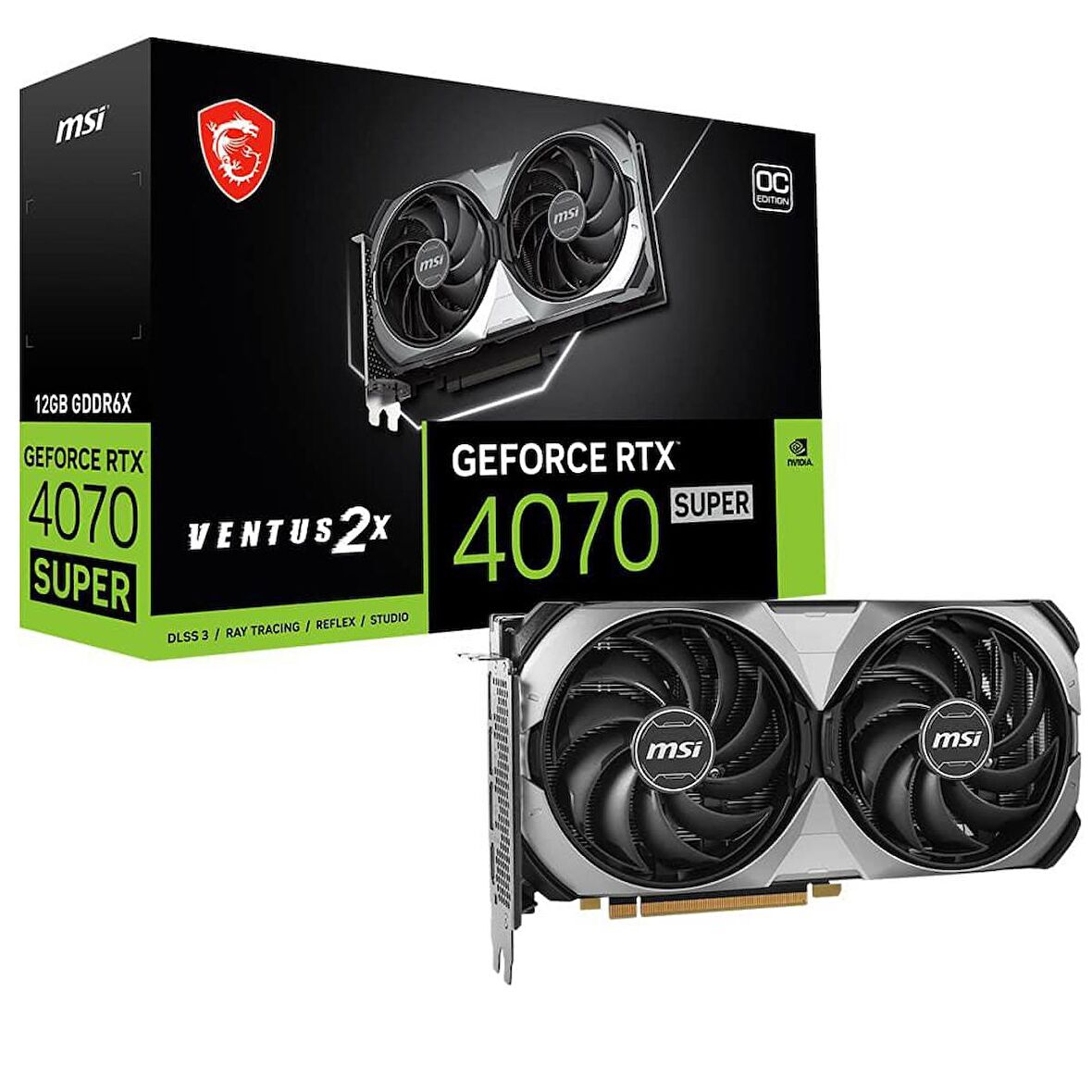 MSI Nvidia GeForce RTX4070 SUPER VENTUS 2X OC 12GB GDDR6X 192 Bit Ekran Kartı