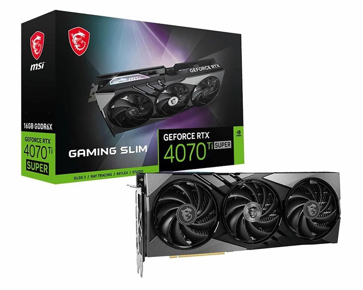 MSI RTX 4070 Ti SUPER 16G GAMING X SLIM 16GB Geforce RTX4070TiS GDDR6X 256bit HDMI 3xDP 16x Ekran Kartı