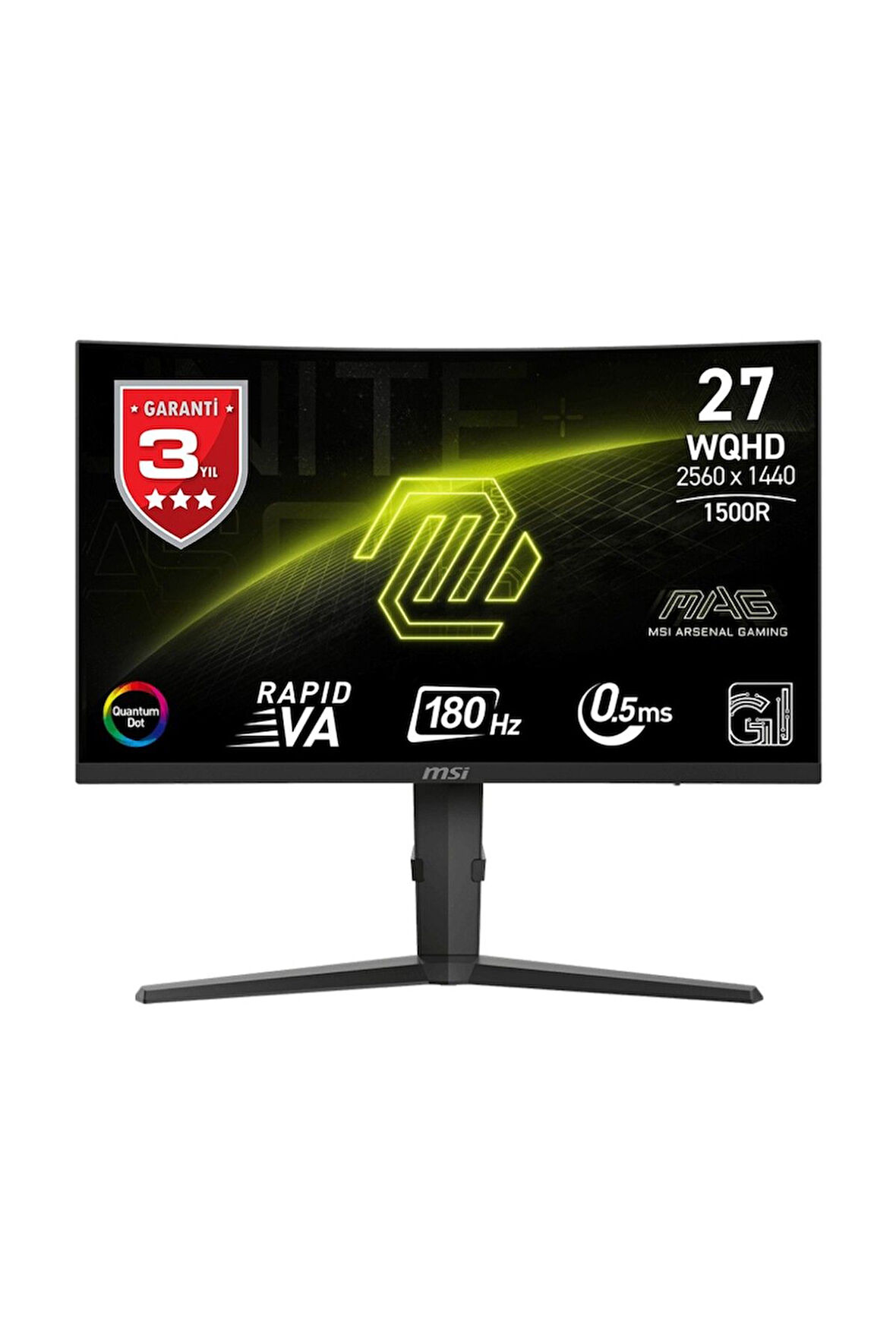 MSI MAG 275CQRF QD E2 27 2560x1440 180Hz 0.5ms HDMI DP Type-C Adaptive Sync Curved Gaming Monitor