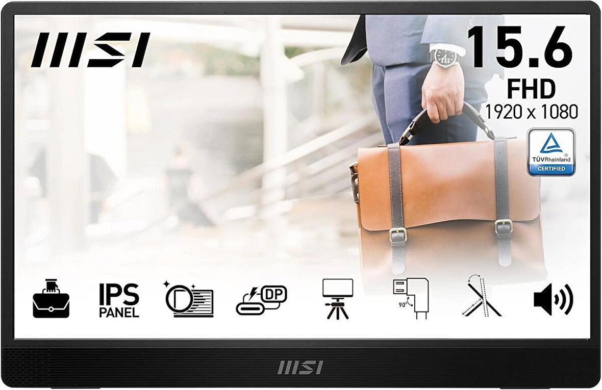 MSI PRO MP161 E2U 15.6" FHD FLAT IPS 60HZ 4MS ADAPTIVE-SYNC PORTATIF MONITOR