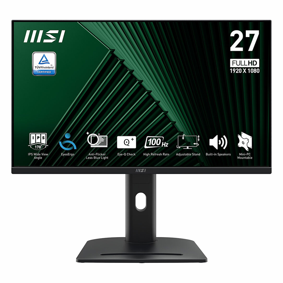 MSI Pro MP275PG 27" 100Hz 1Ms VGA+HDMI+DP FullHD Adaptive-Sync IPS Pivot Vesa Monitör