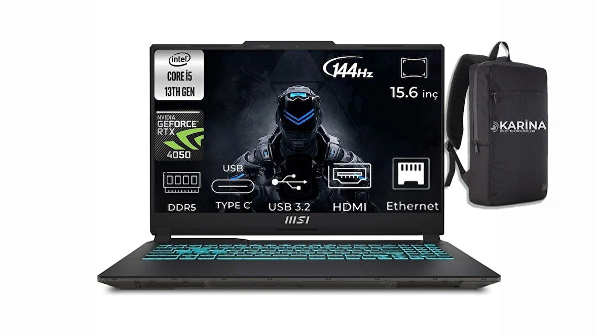 MSI CYBORG 15 Intel Core i5 13420H A13VE-1252XTR-000 24GB 512GB RTX4050 FreeDos 15.6" FHD Taşınabilir Bilgisayar &A13VE1252XTR0K00