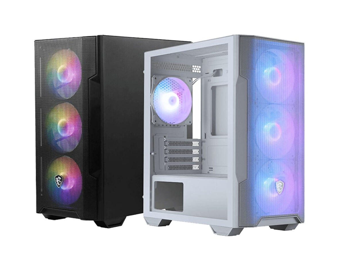 MSI MAG Forge M100R Temperli Cam Mesh 4x120mm ARGB Fan USB 3.2 Beyaz Micro-ATX Tower Gaming (Oyuncu) Kasa