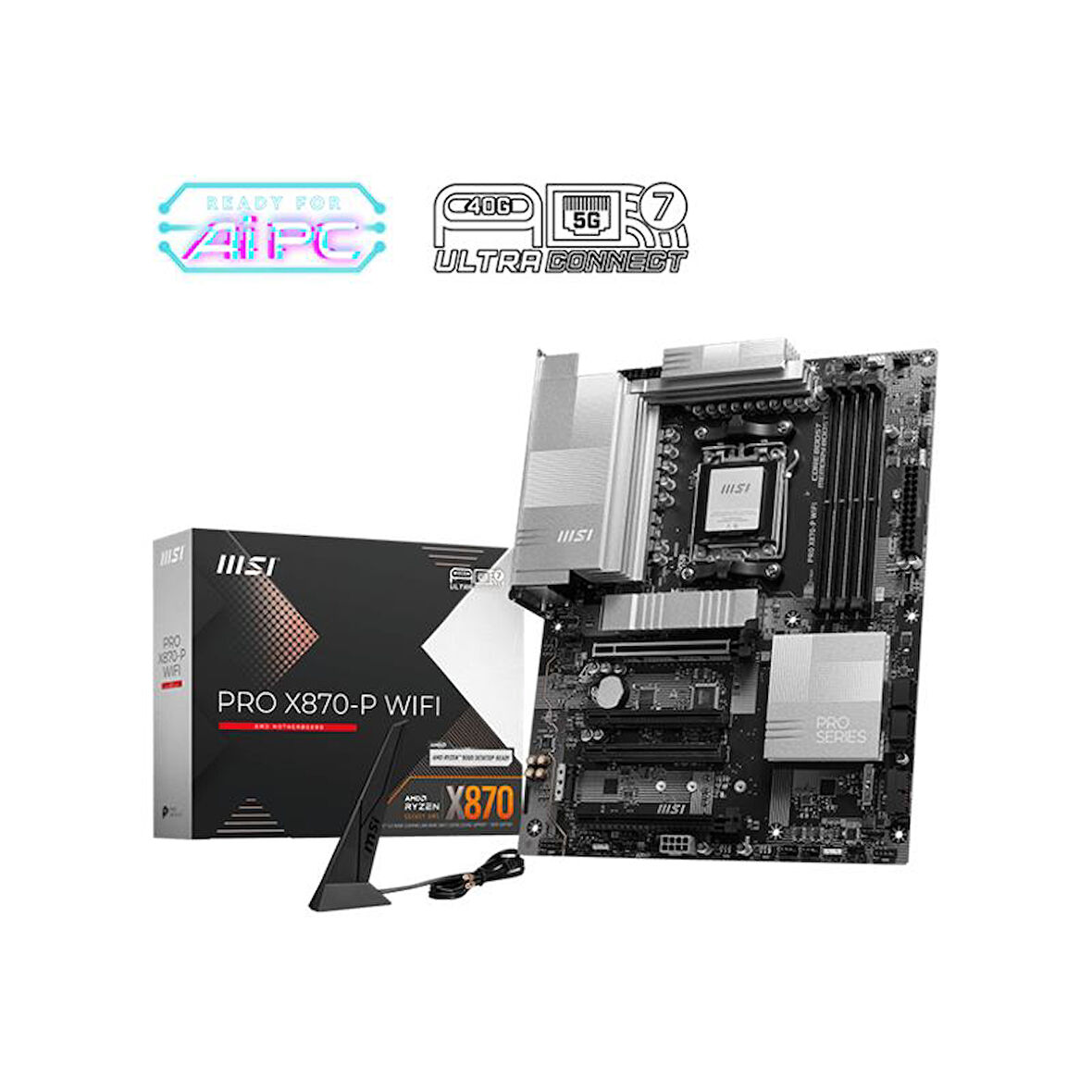 MSI PRO X870-P WIFI DDR5 8200MT/S 1XHDMI 1XUSB4 3XM.2 ATX AM5 (AMD AM5 9000/ 8000/ 7000 SERİ İŞLEMCİ UYUMLU) 