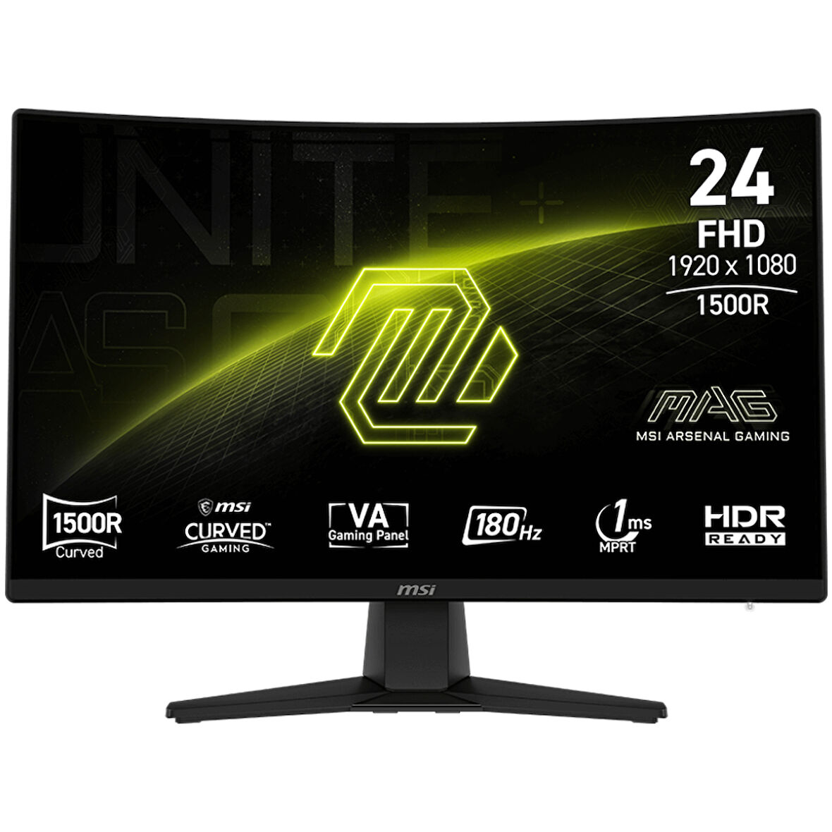 MSI MAG 242C 23.6" 180Hz 1ms HDMI DP Adaptive Sync HDR Ready FHD VA Curved 1500R Gaming Monitör