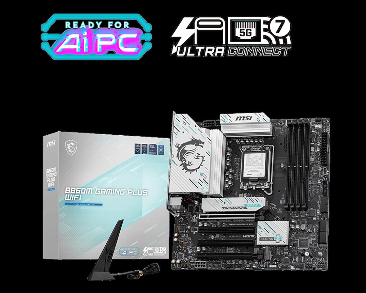 TEKNOTEG - MSI B860M GAMING PLUS WIFI SOKET 1851 DDR5 8600MHZ(OC) 3xM.2 1x TB4 HDMI DISPLAY 5G LAN WIFI 7 mATX