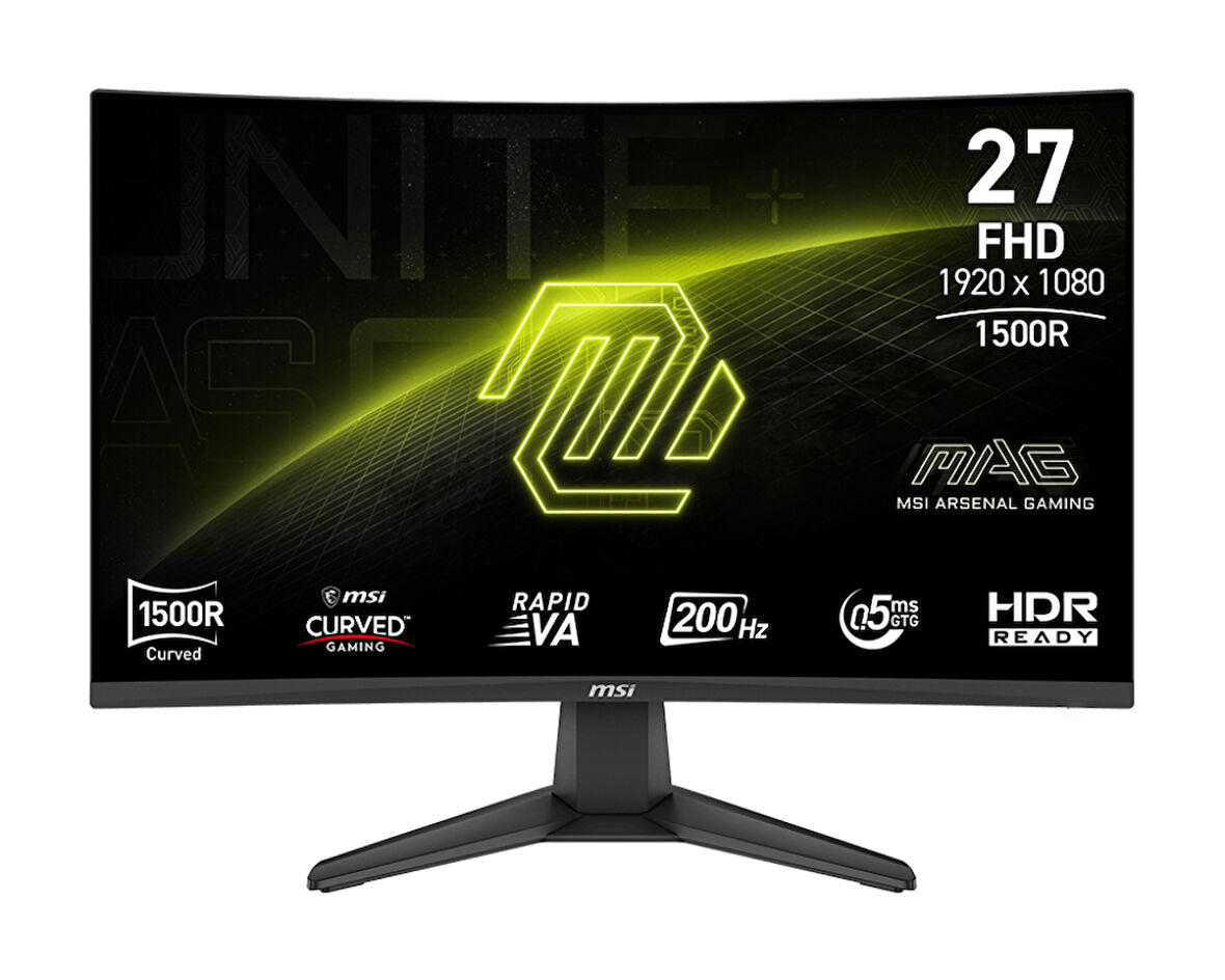 MSI MAG 276CF E20 27″ 200Hz 0.5ms Full HD FreeSync Premium Rapid VA Kavisli Gaming Monitör
