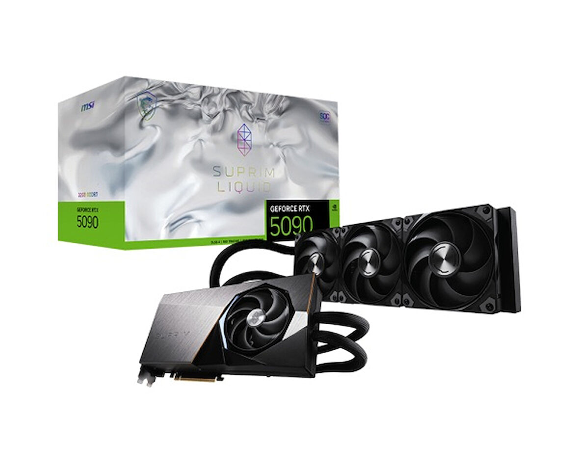 MSI GeForce RTX 5090 32G SUPRIM LIQUID SOC 32GB GDDR7 512 Bit DLSS 4 Sıvı Soğutuculu Gaming (Oyuncu) Ekran Kartı