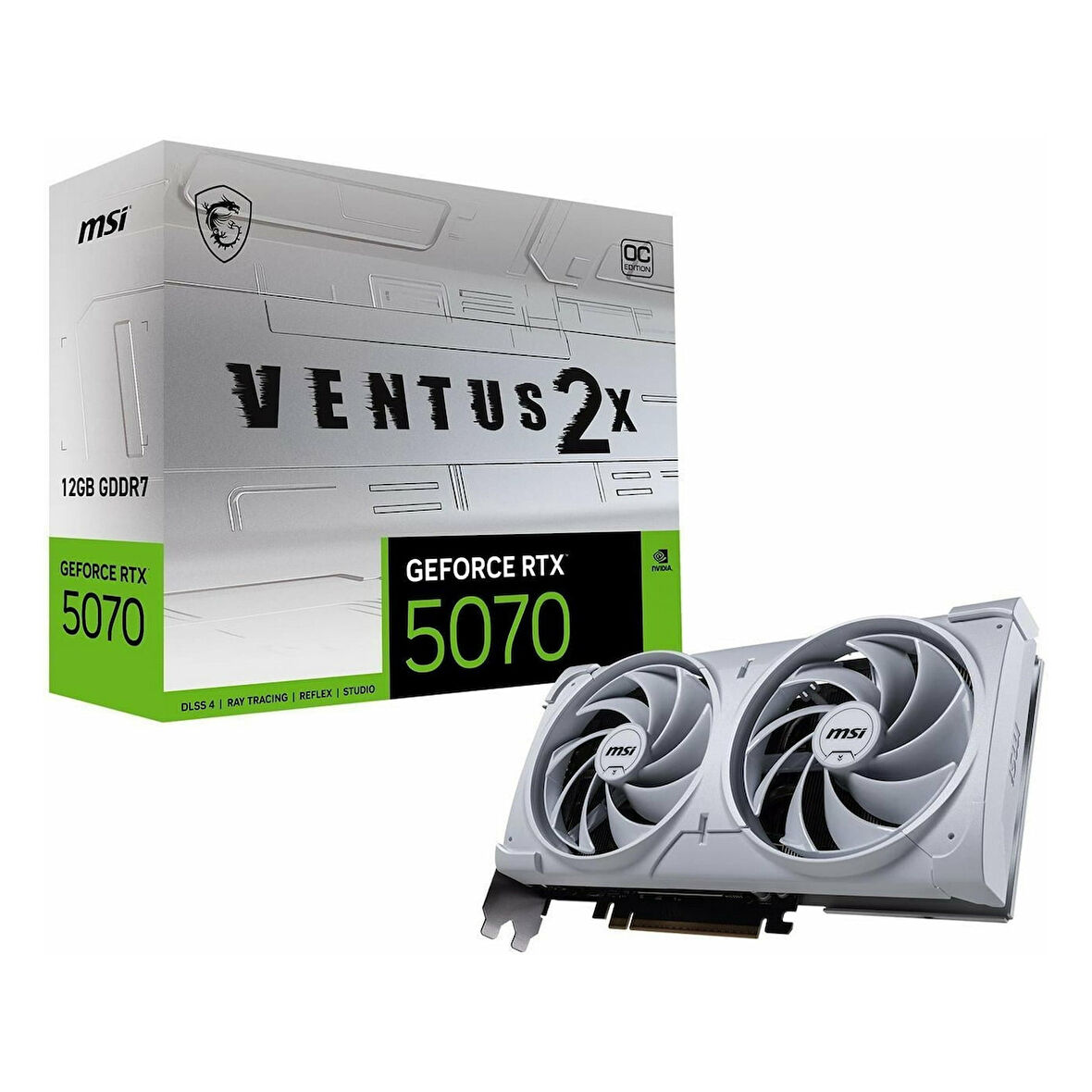 MSI Ventus 2X White GeForce RTX 5070 OC 12GB GDDR7 192Bit HDMI/DP Ekran Kartı