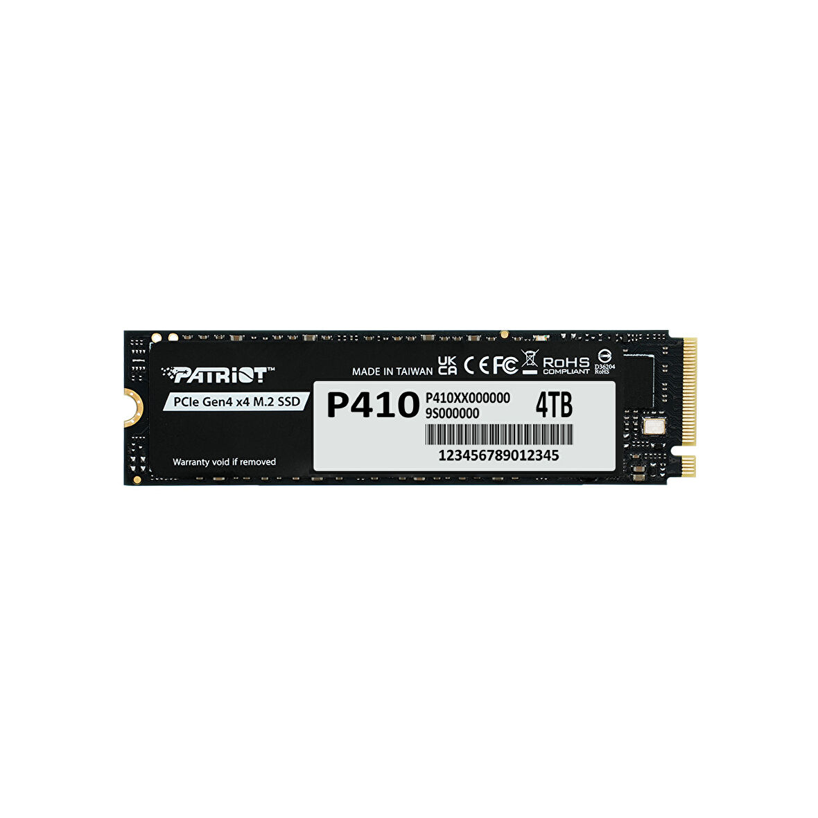 Patriot P410 PCIe Gen4 x4 (NVMe 1.4) M.2 2280 SSD R/5000 W/4500 [4TB] (P410P4TBM28H)