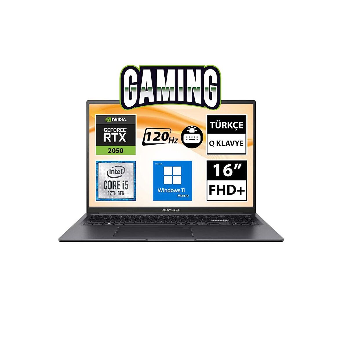 Asus VivoBook 16X K3605ZF-N1017W i5-12450H 8GB 512SSD RTX2050 16" FullHD+ W11H Taşınabilir Bilgisayar