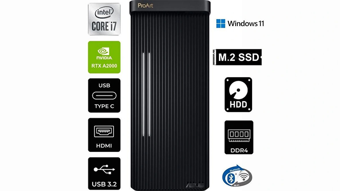 Asus Proart PD500TC-711700160X-K-24 I7-11700 16GB Ram 1TB M.2 8TB HDD 6GB RTXA2000 W11P Masaüstü Bilgisayar