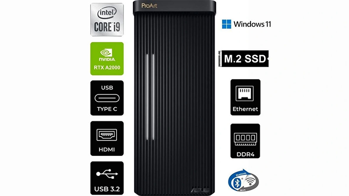 Asus Proart PD500TC-711700160X-K-90 I9-11900KF 64GB Ram 2TB+2TB M.2 6GB RTXA2000 W11P Masaüstü Bilgisayar