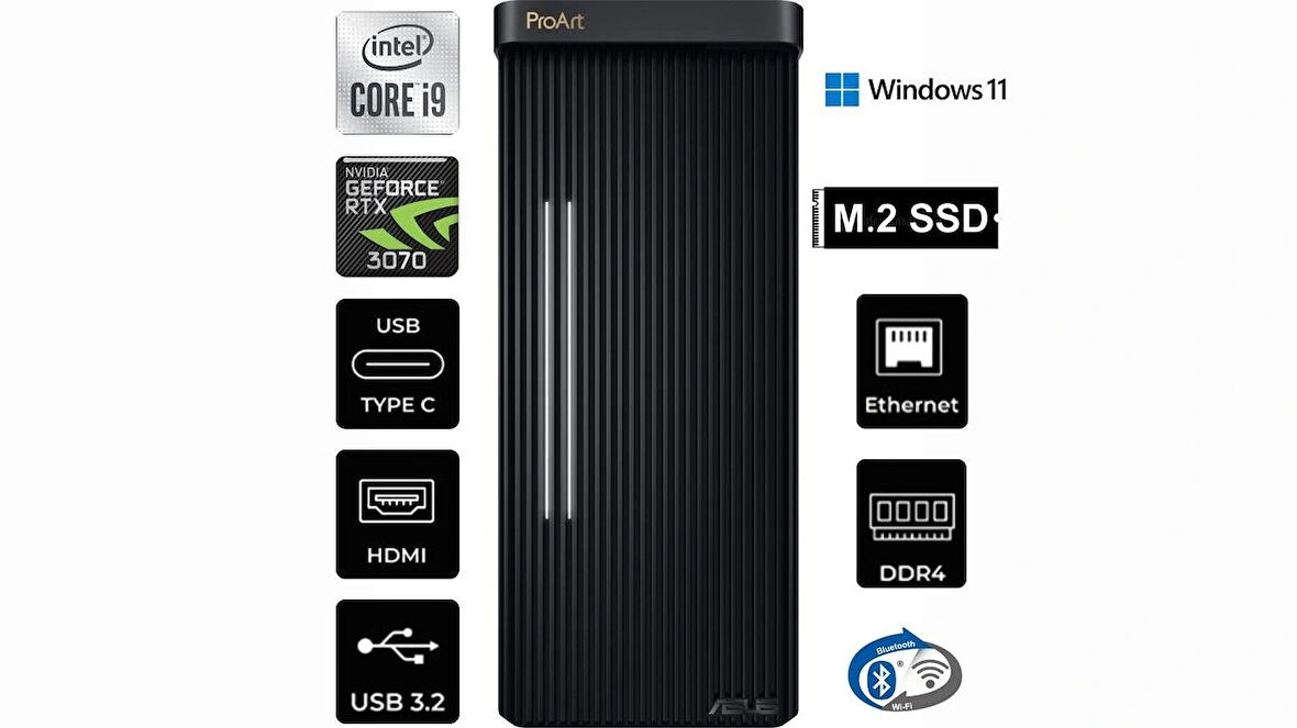 Asus Proart PD500TC-711700160X-K-380 I9-11900KF 16GB Ram 4TB+4TB M.2 8GB RTX3070 W11P Masaüstü Bilgisayar