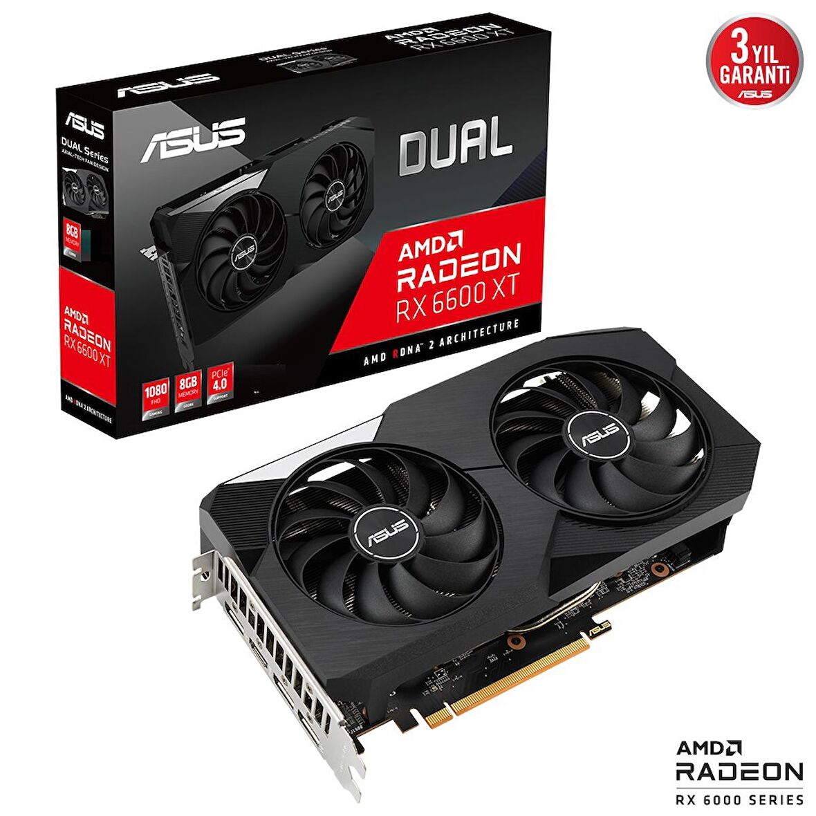 Asus Dual RX 7600 128 Bit GDDR6 8 GB Ekran Kartı