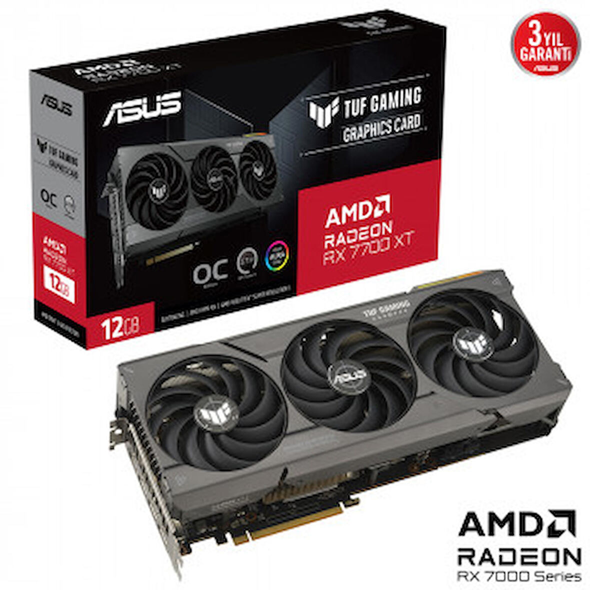 Asus Tuf Gaming RX 7700 192 Bit GDDR6 12 GB Ekran Kartı