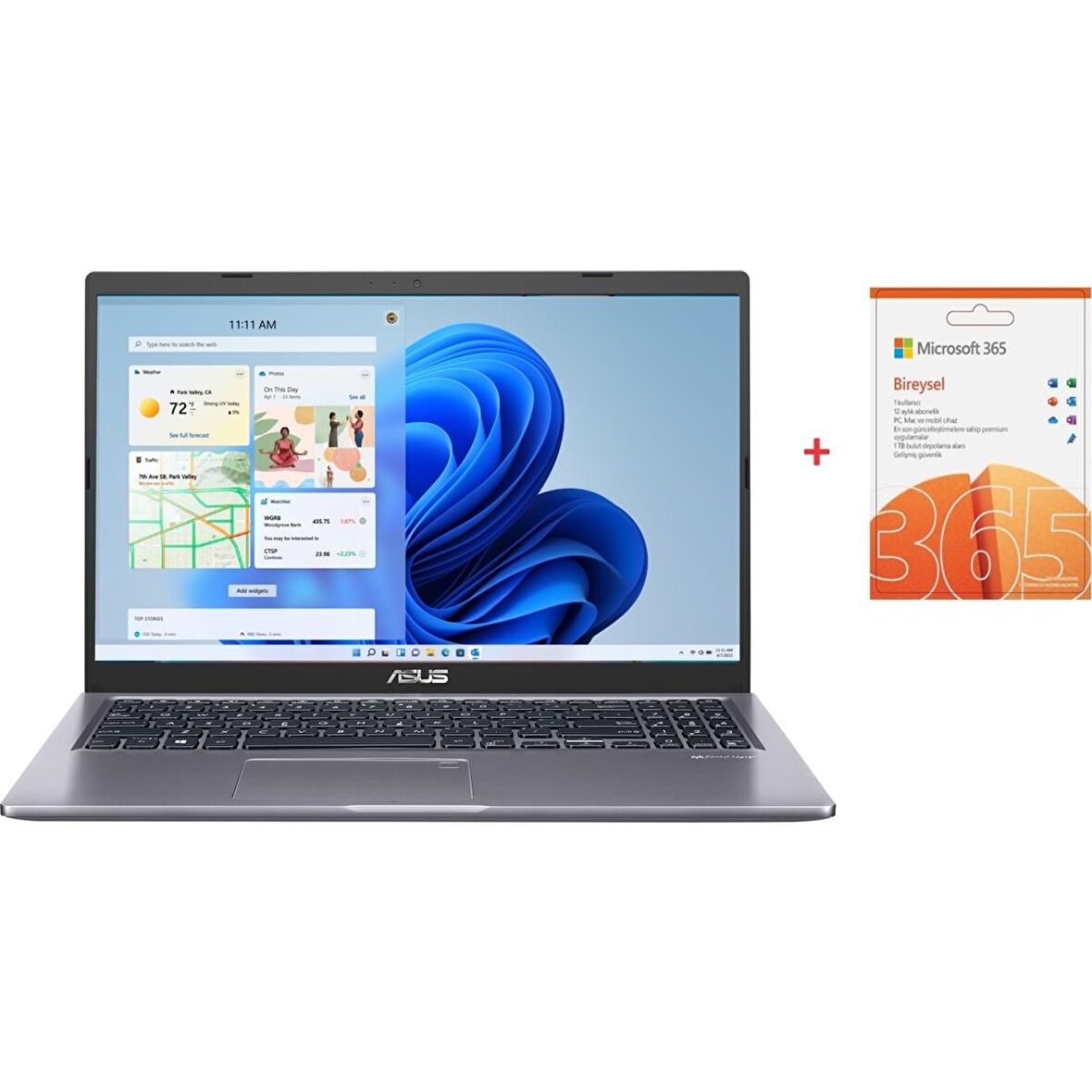 Asus X515MA-EJ955WP48 N4020 8gb 512GB SSD  Windows 11 Home 15.6" Full Hd Taşınabilir Bilgisayar + Microsoft 365 Bireysel Türkçe - Kutu Lisans 1 Yıl