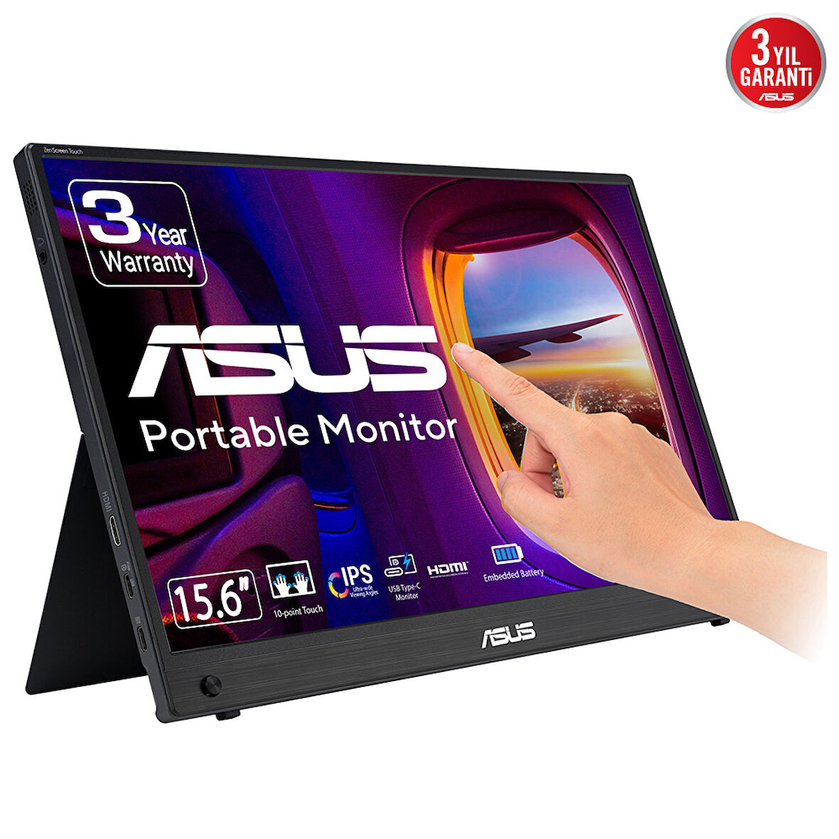 ASUS ZenScreen Touch MB16AMTR 16" 5ms 60Hz  Full HD IPS Taşınabilir Dokunmatik Monitör