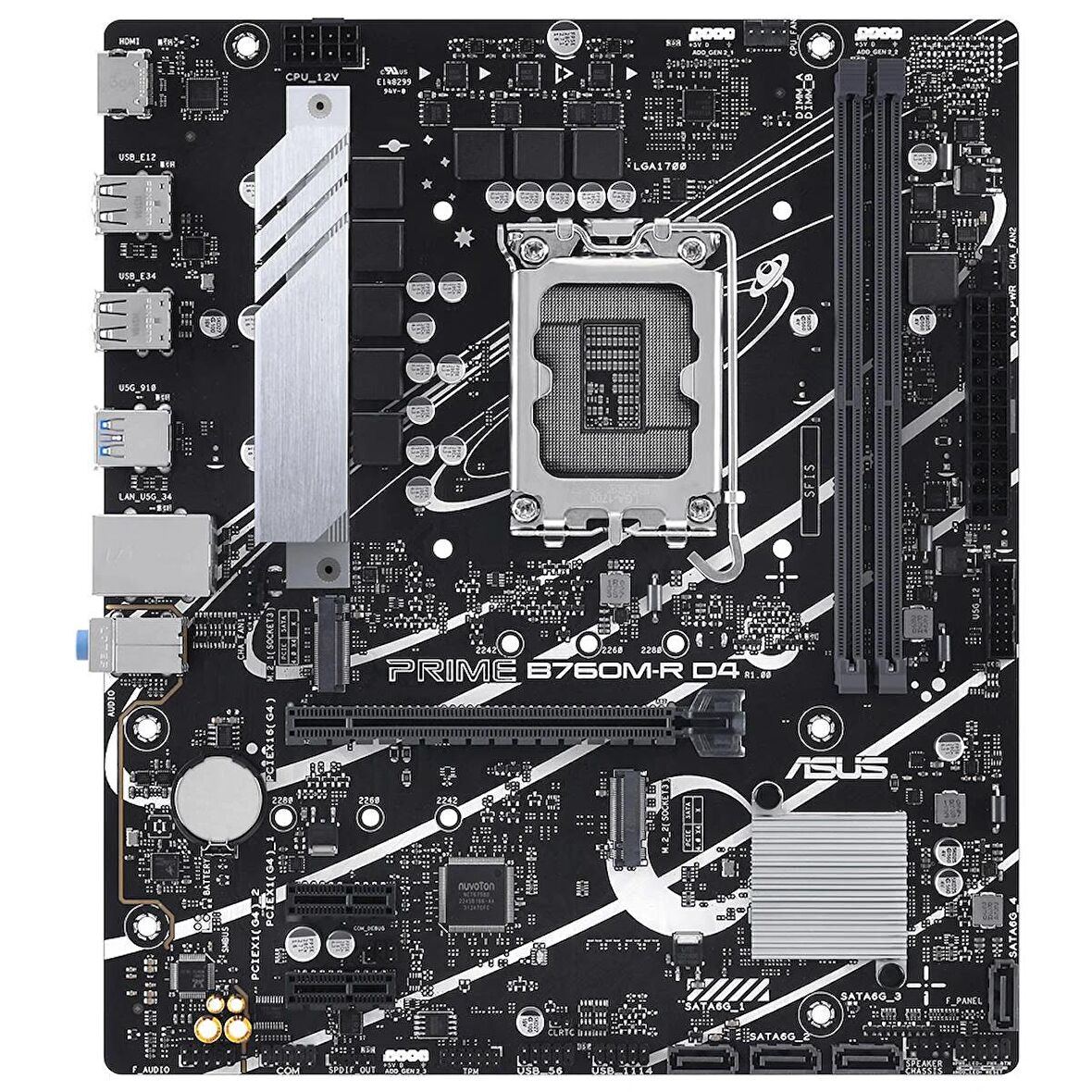 ASUS PRIME B760M-R D4 INTEL B760 Soket 1700 5333Mhz DDR4 2xM.2 mATX Anakart