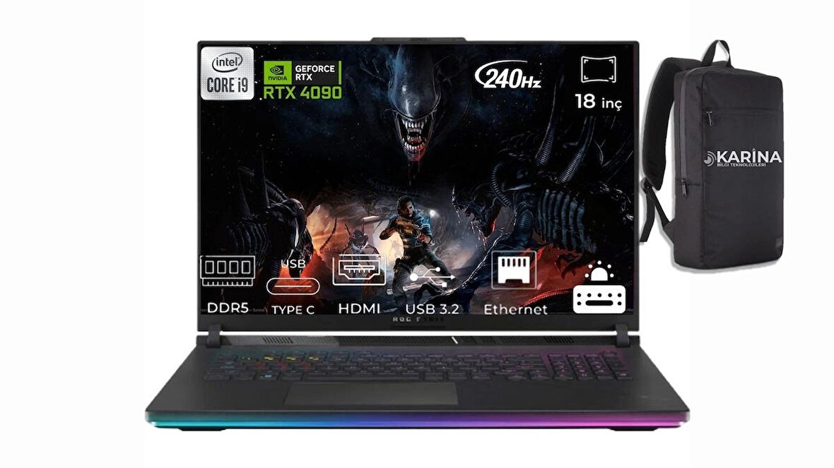 ASUS ROG Strix SCAR 18 I9 14900HX G834JYR-R6101W-09 32GB 256GB+256GB RTX 4090 W11Pro 18" Gaming Laptop 