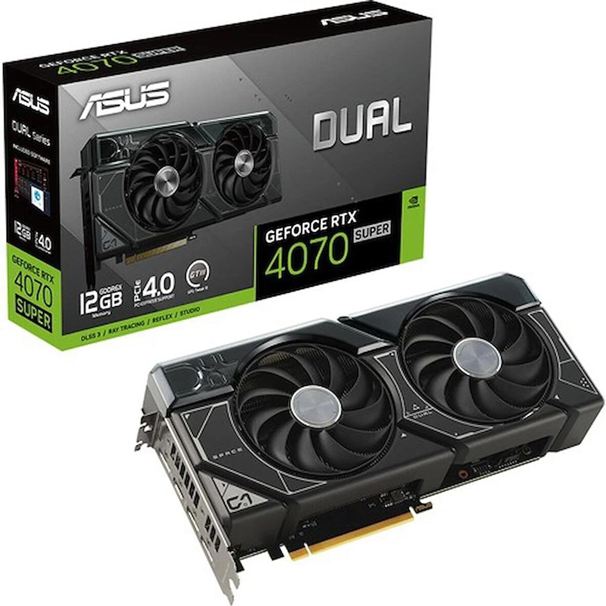 OUTLET ASUS Dual-RTX4070S-12G NVIDIA GeForce RTX 4070 SUPER 12GB GDDR6X 192bit 2505MHz HDMI 3xDP DLSS3 Ekran Kartı 