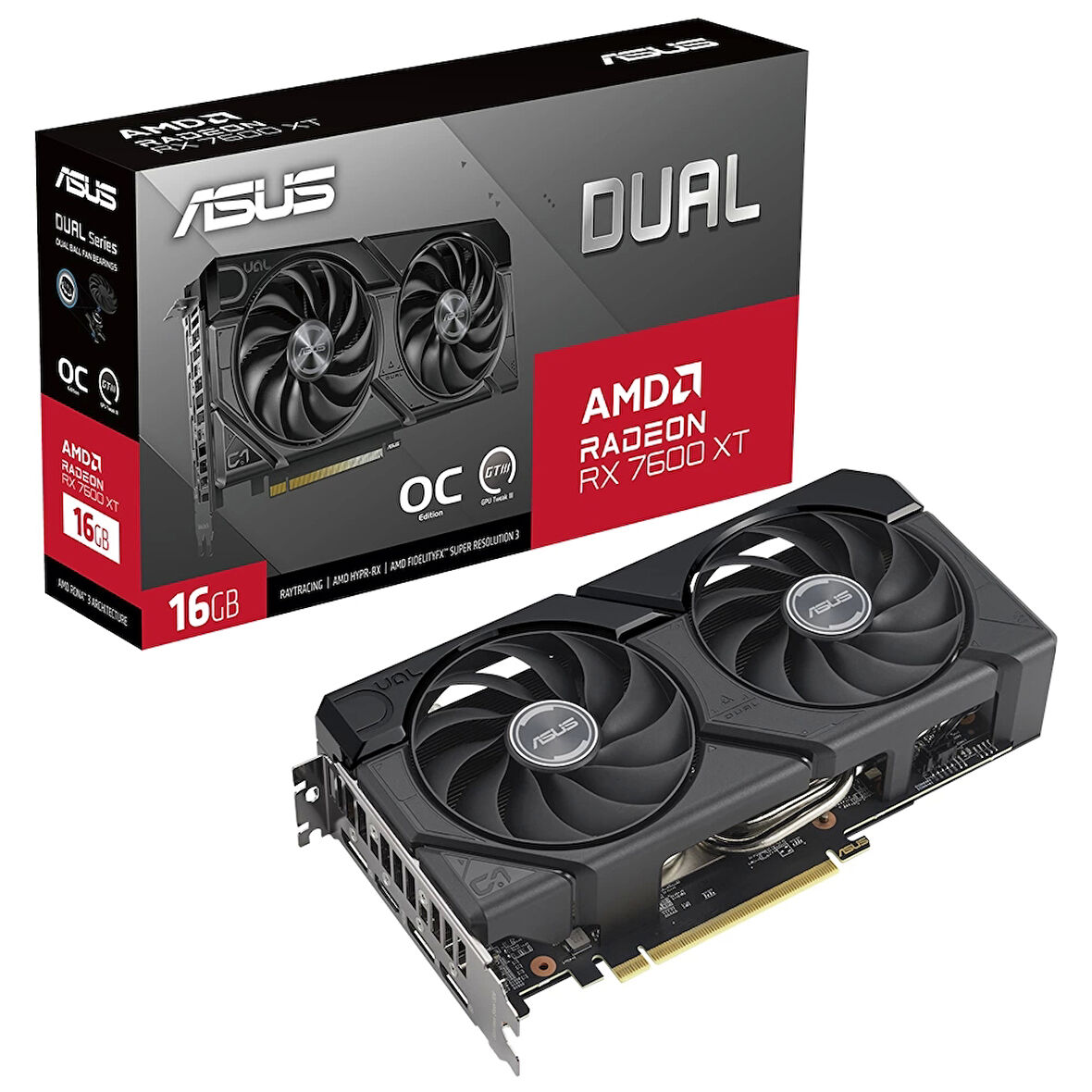 Asus Radeon RX 7600 XT Dual O16G 16GB GDDR6 128 Bit Ekran Kartı