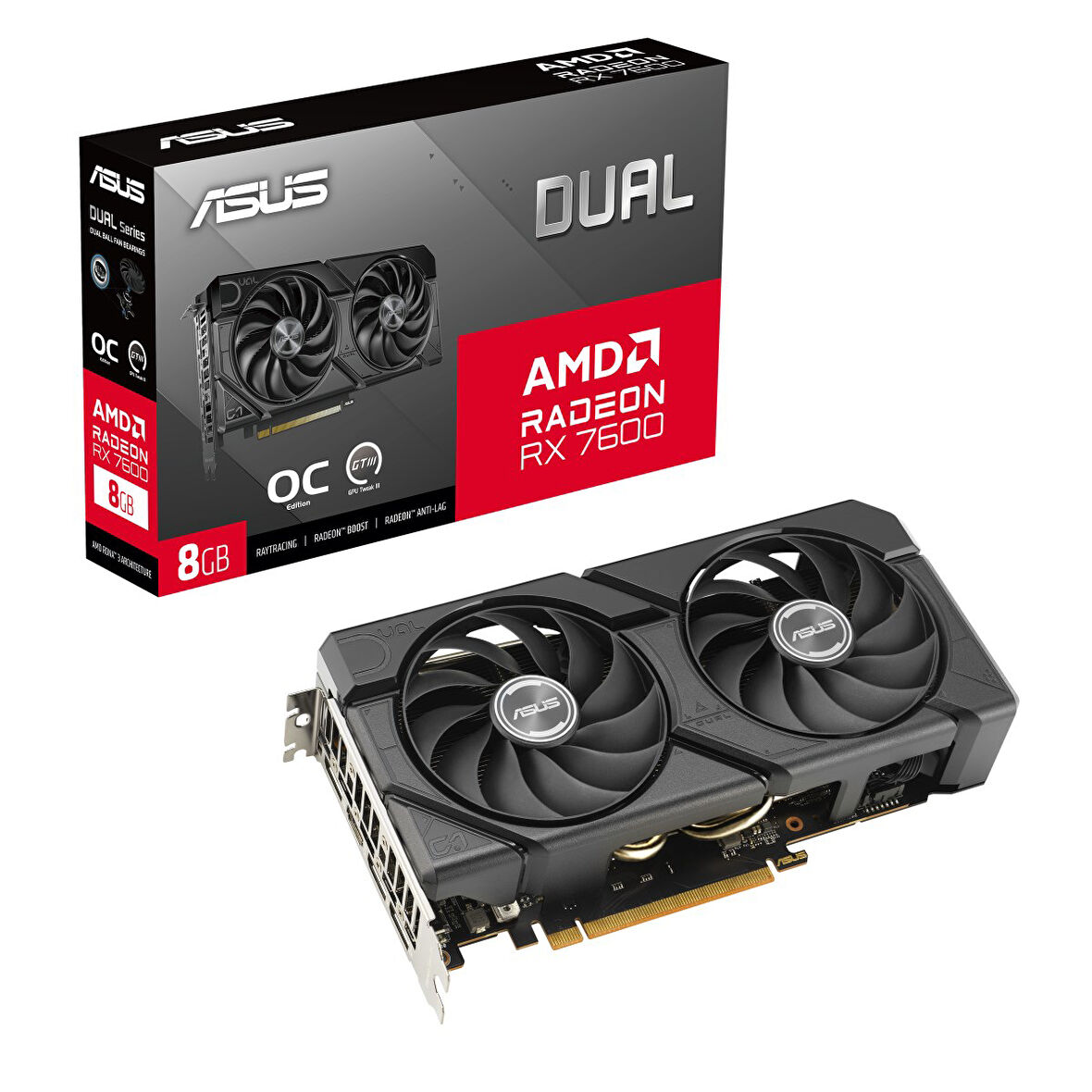 ASUS Radeon RX 7600 DUAL EVO OC Edition 8GB GDDR6 128 Bit Ekran Kartı 