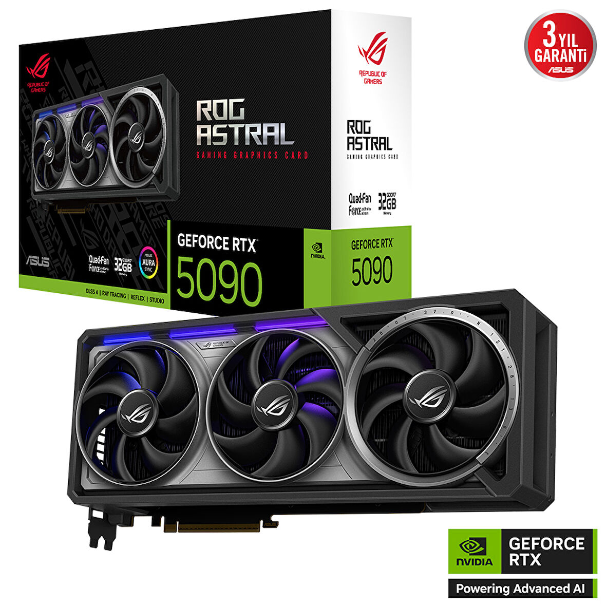 ASUS ROG Astral GeForce RTX 5090 32GB ROG-ASTRAL-RTX5090-32G-GAMING GDDR7 512Bit Gaming (Oyuncu) Ekran Kartı