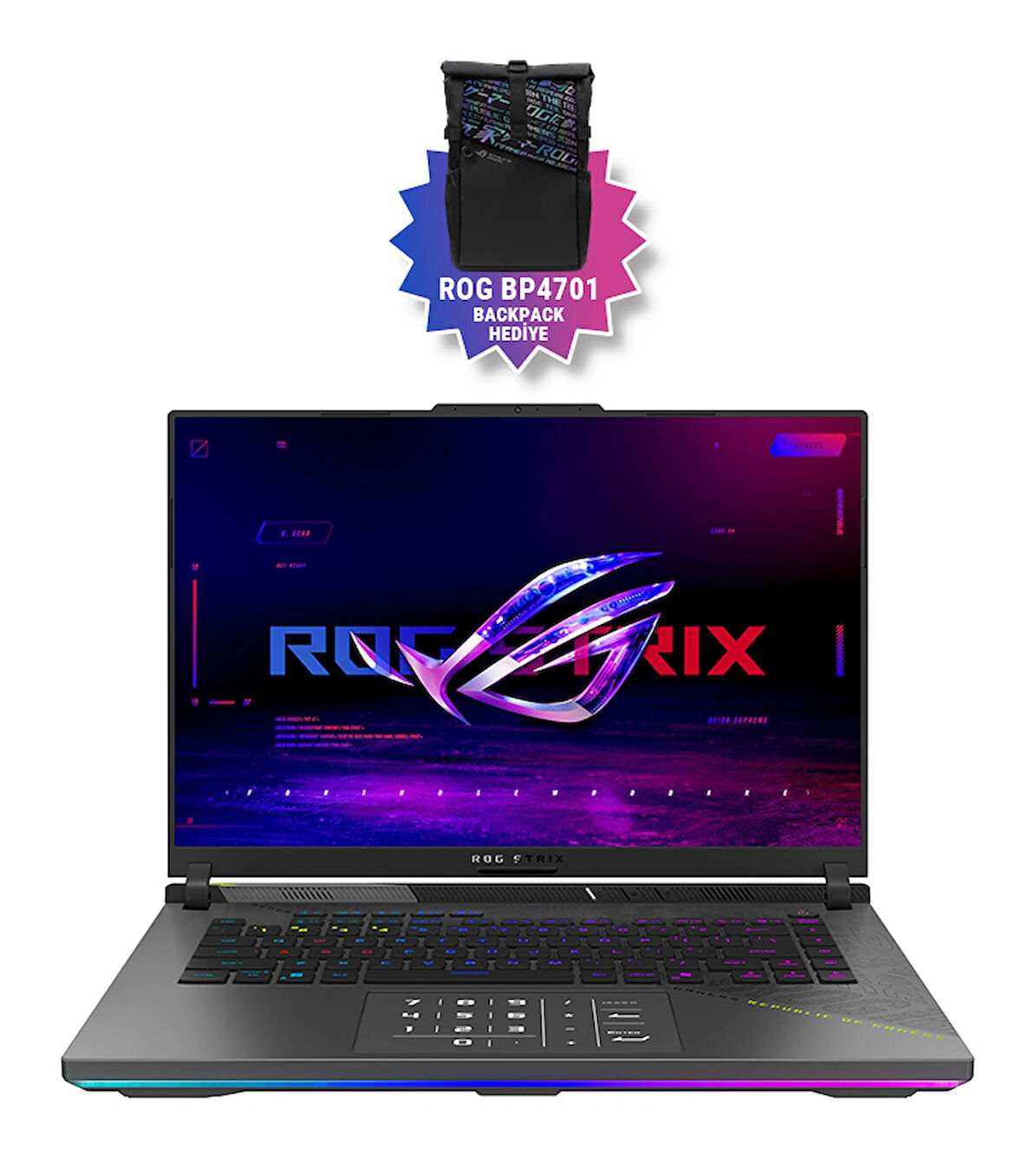 ASUS ROG STRIX G16 G614FR-S5112 AMD RYZEN 9-9955HX 32GB 1TB 12GB RTX5070TI 16" 2.5K WQXGA 240HZ FREEDOS