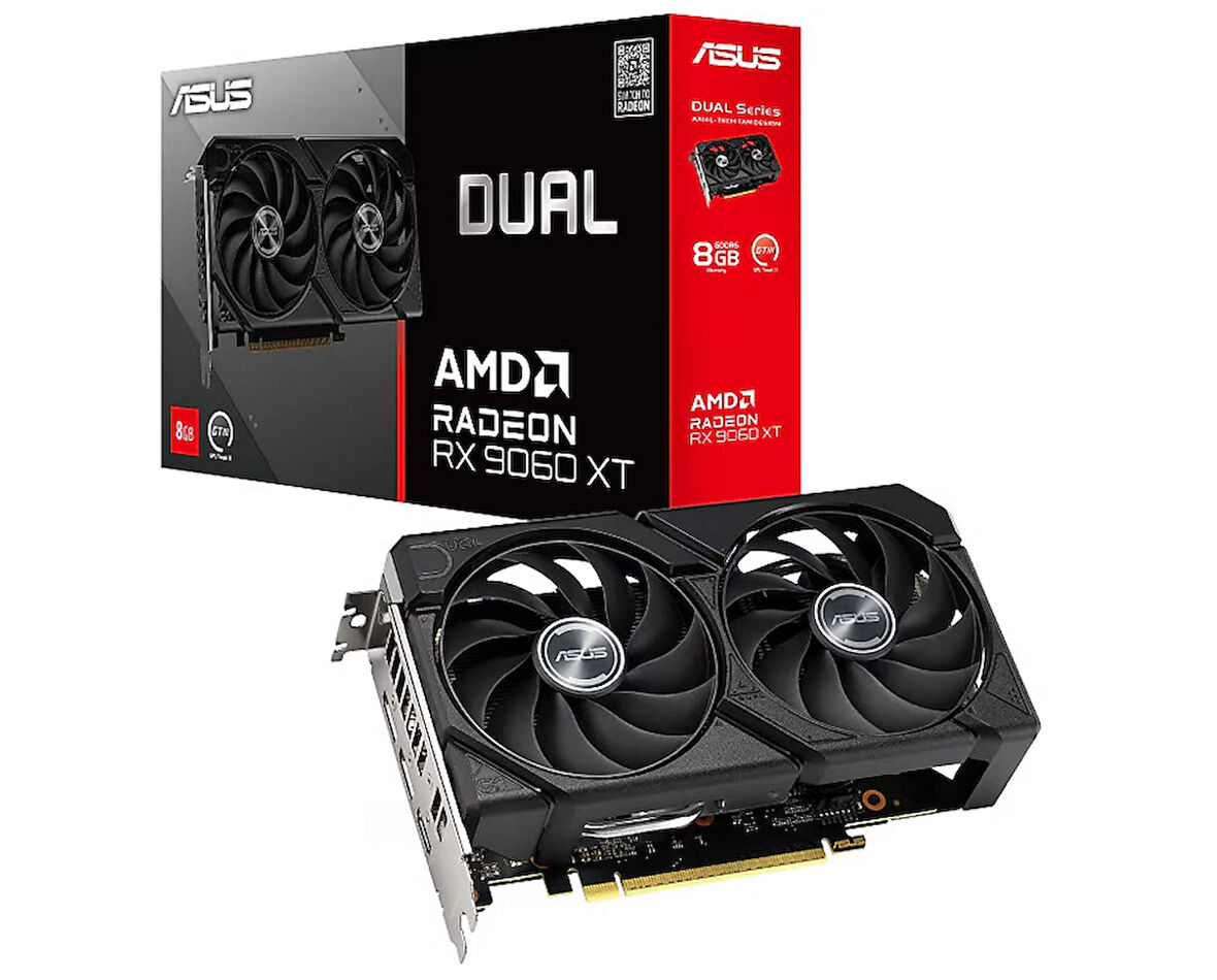 Asus RX 9060 XT Dual DUAL-RX9060XT-8G 128 Bit GDDR6 8 GB Ekran Kartı