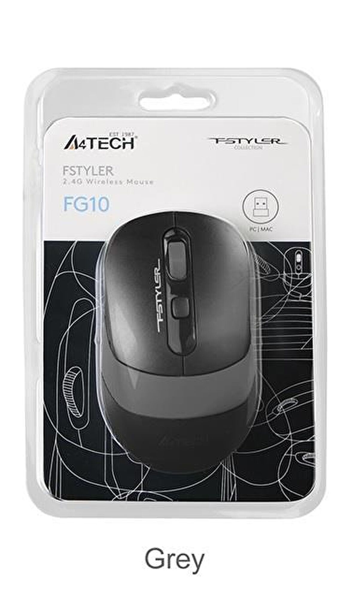 A4 TECH FG10S OPTIK MOUSE NANO SILENT GRİ 2000 DPI