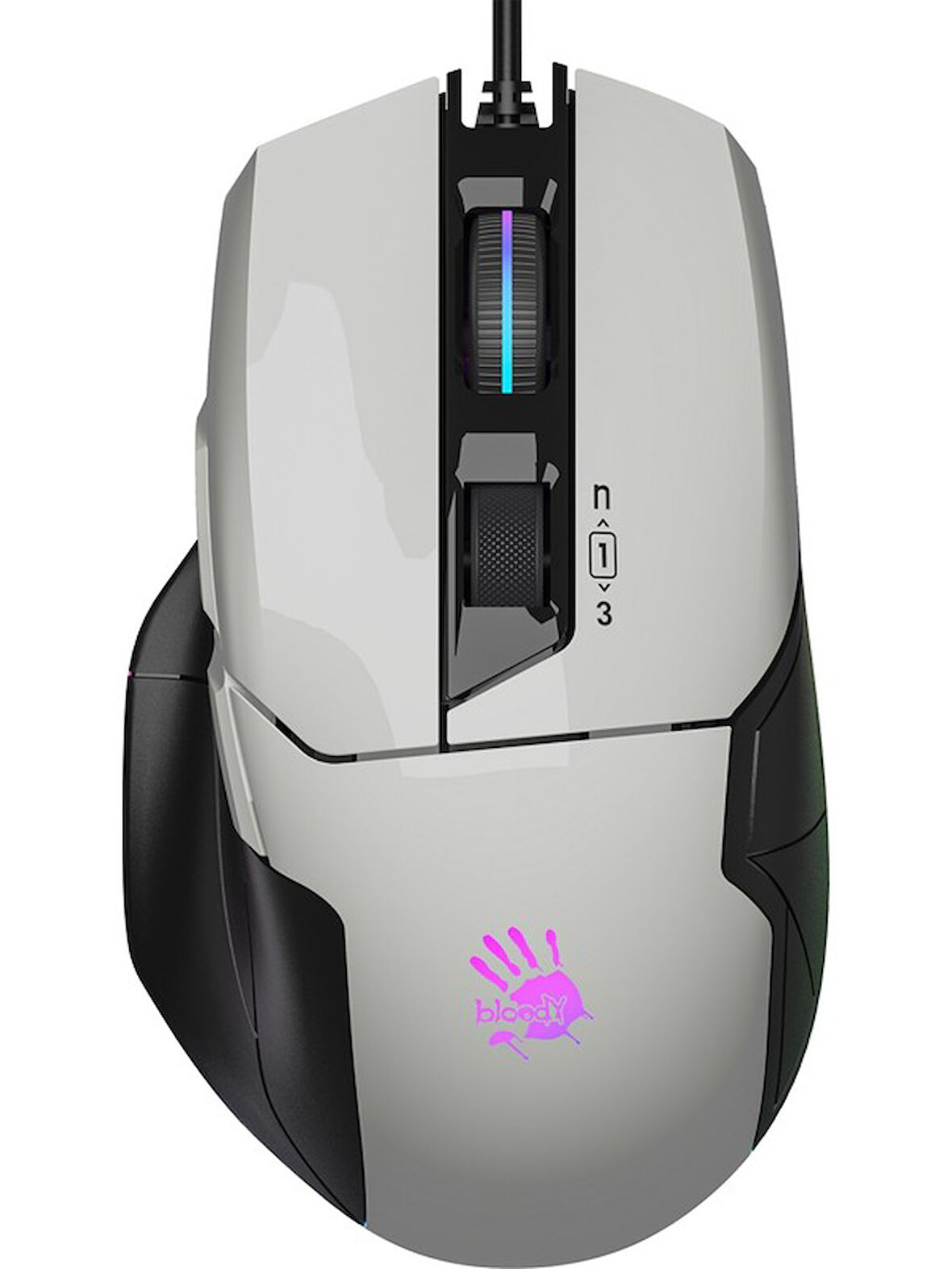 Bloody W70 Max Beyaz RGB Optik Kablolu Oyuncu Mouse OUTLET