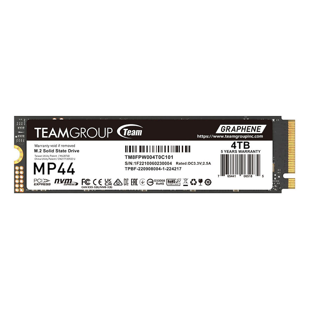 Team MP44 4TB Gen4x4 7400/6500MB/s NVMe PCIe M.2 SSD Disk (TM8FPW004T0C101)
