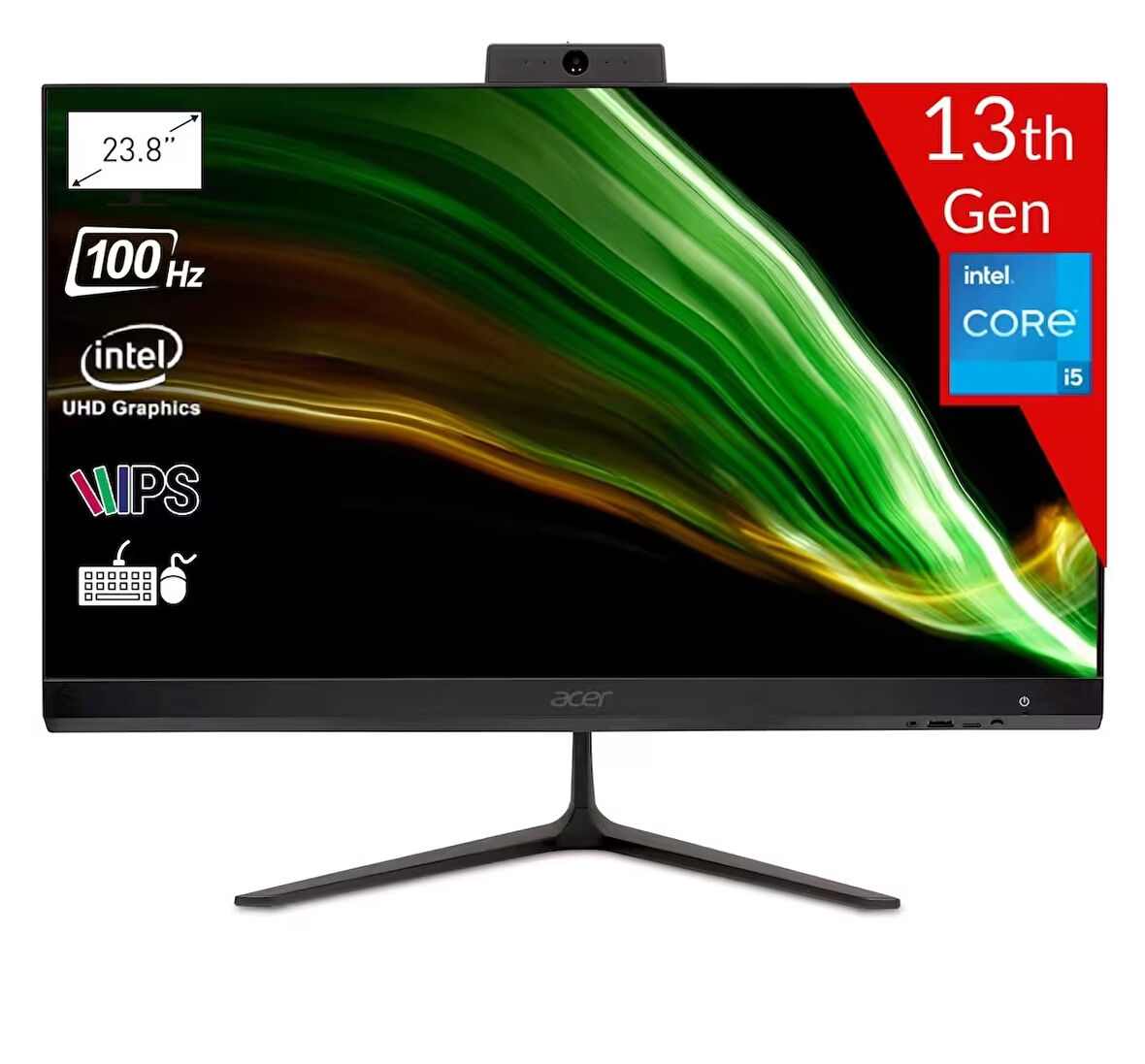 ACER C24-2YE Intel Core i5-1334U 8GB 512GB SSD Intel UHD Graphics Linux 23.8 FHD IPS 100Hz DQ.BN1EM.001 Siyah All in One Bilgisayar