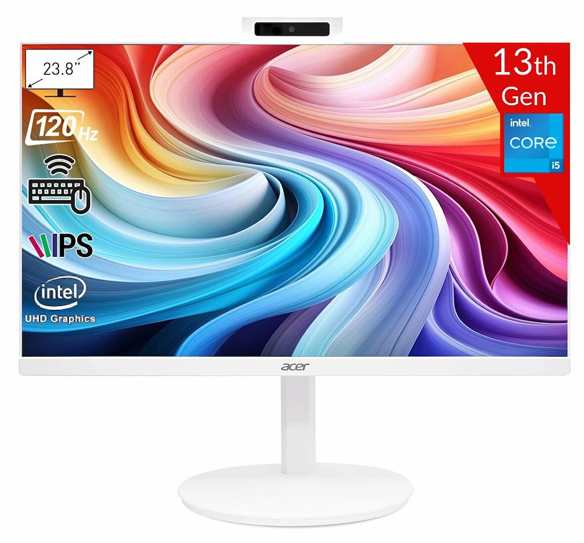 ACER C24-1YE Intel Core i5-1334U 8GB 512GB SSD Intel UHD Graphics Linux 23.8 FHD IPS 120Hz DQ.BNCEM.003 Beyaz All in One Bilgisayar
