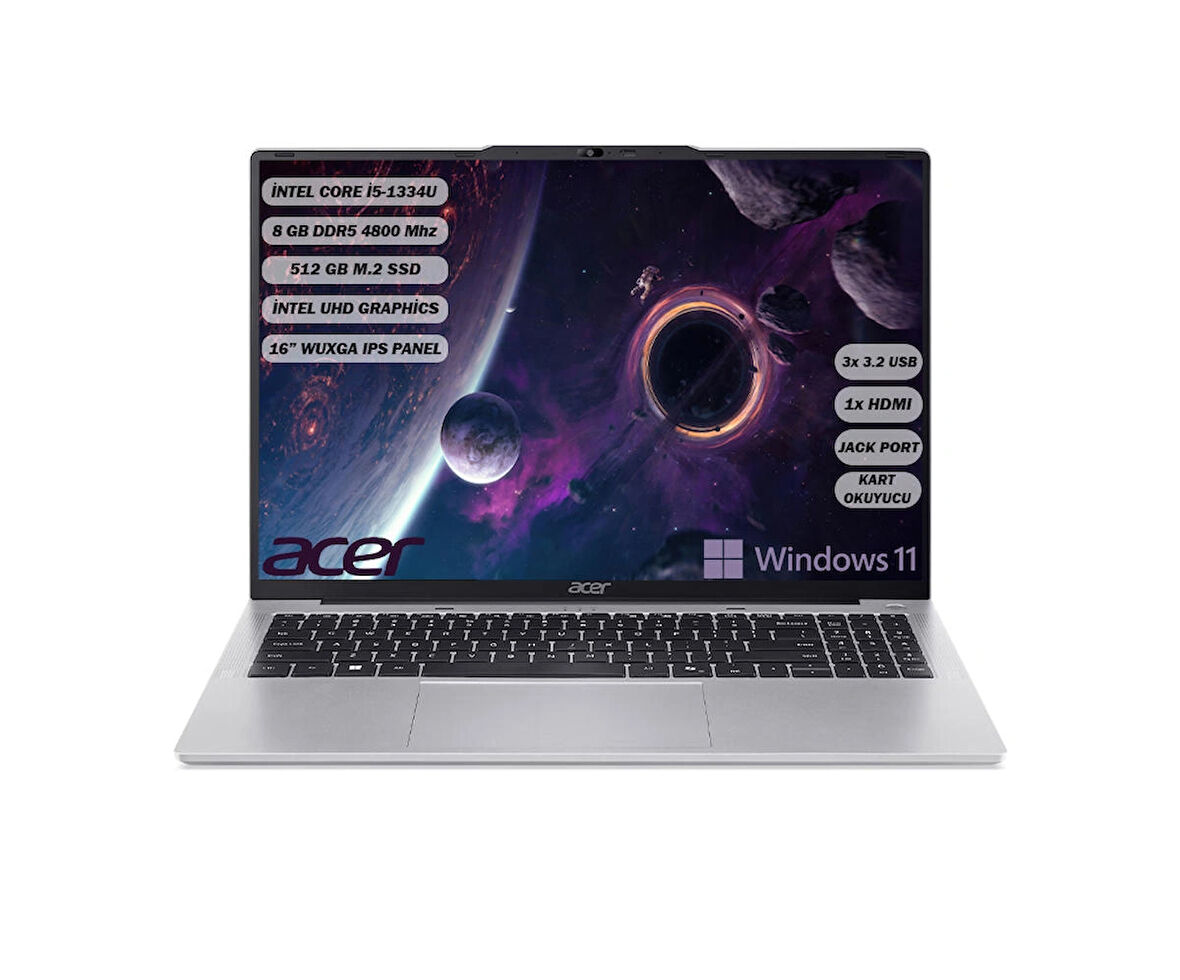 Acer Aspire Lite i5-1334U 8 GB 512 GB SSD 16" ( 1920 x 1200) IPS Windows 11 Home  NX.J23EY.001