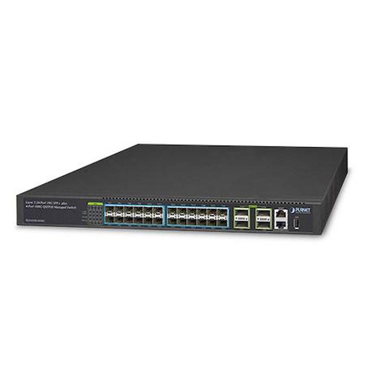 Planet PL-XGS-6350-24X4C 24 Port 10Gbase-SR/LR4 Port 100G QSFP28 1 Port Gigabit L3 Yönetilebilir Switch