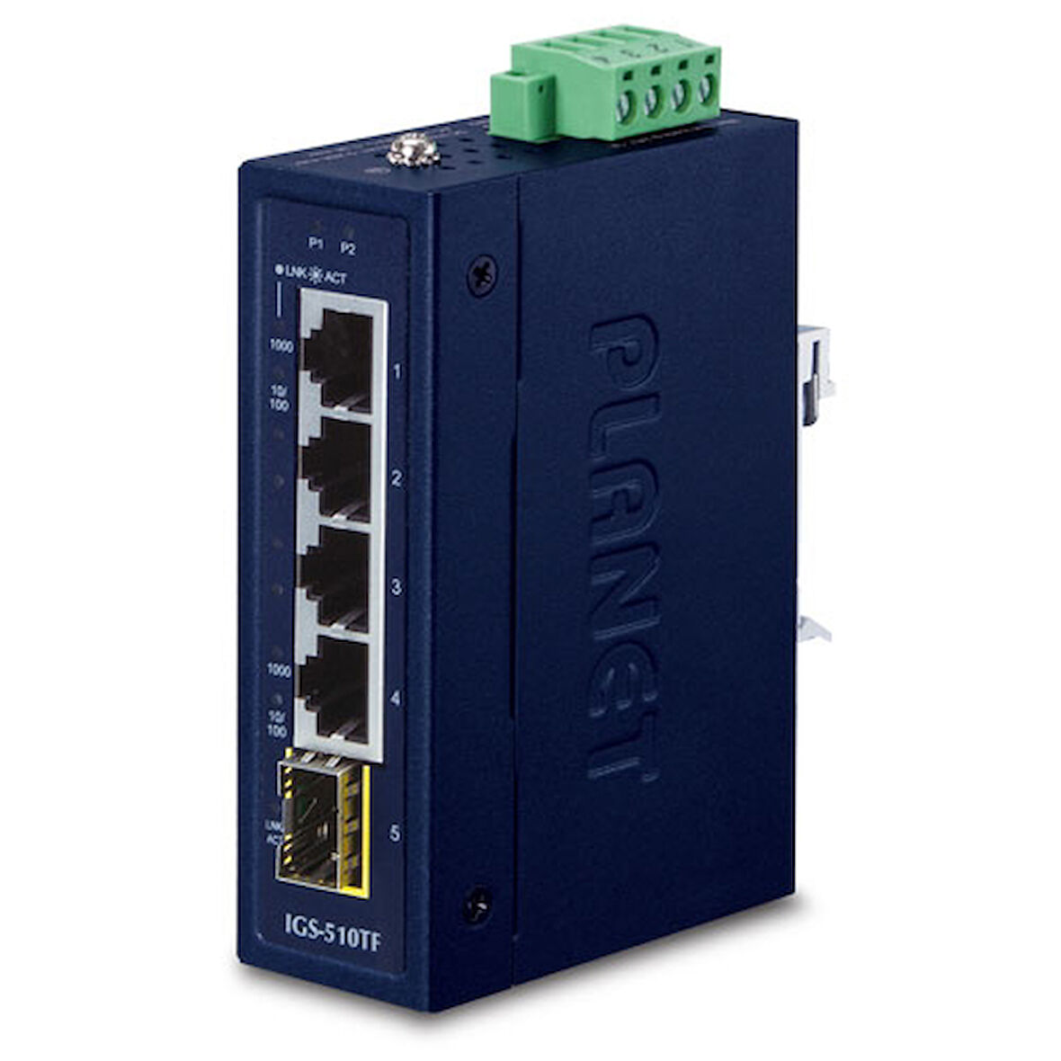 Endüstriyel Kompakt 4-Port 10/100/1000T + 1-Port 100/1000X SFP Gigabit Ethernet Switch&lt;br&gt;Industrial Compact 4-Port 10/100/1000T + 1-Port 100/1000X SFP Gigabit Ethernet Switch